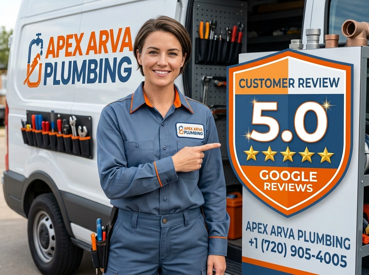 5 star Google rated Apex Arva Plumbing Arvada CO with 4.9 rating and 8647 reviews